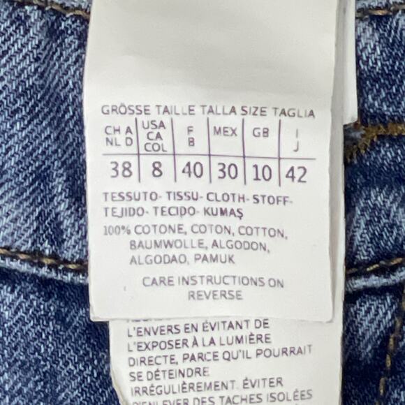 MaxMara Weekend Cropped Boyfriend Jeans Distressed Raw Hem Blue Size W29 8 - Picture 5 of 11